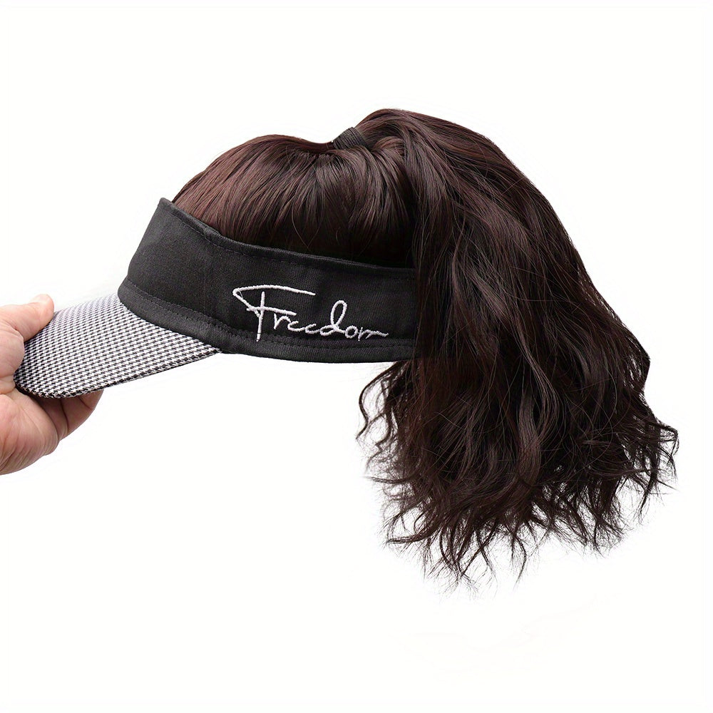 Chic Houndstooth Ponytail Cap Wig