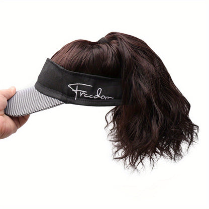 Chic Houndstooth Ponytail Cap Wig