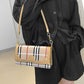 Striped Waterproof PU Leather Crossbody Bag