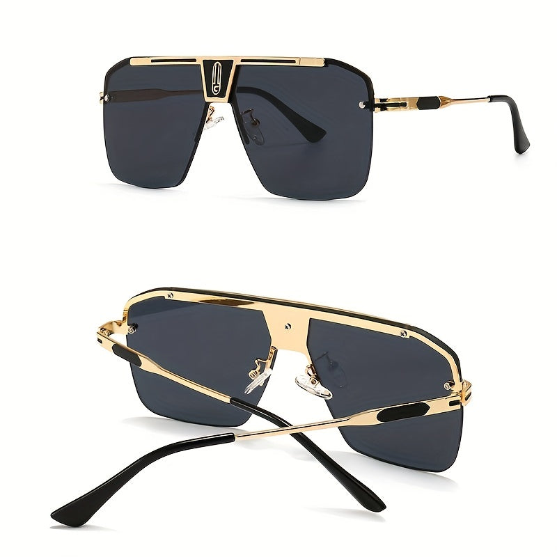 Oversized Rimless Stainless Steel Glasses