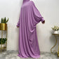 Women’s Traditional Solid Color Long Sleeve Loose Abaya Robe