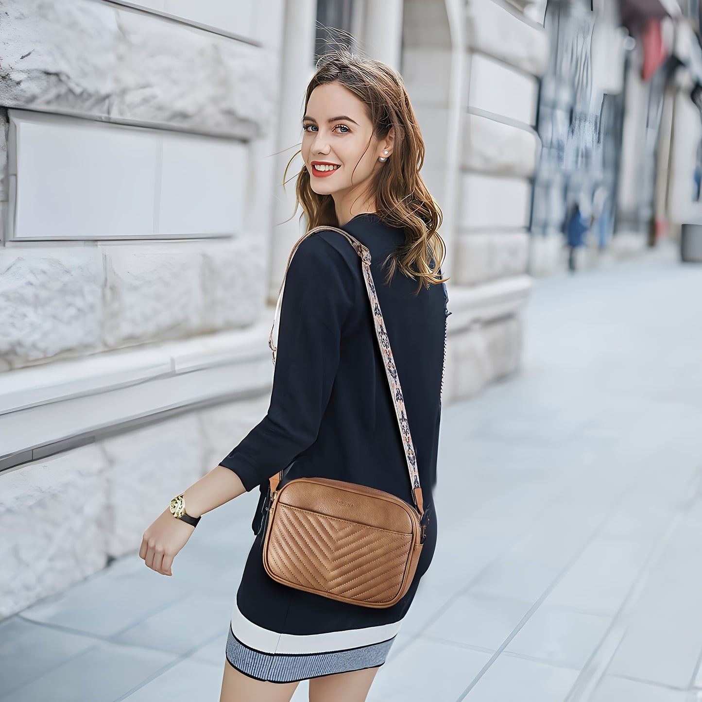 Quilted Vegan Leather Crossbody Bag