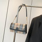 Striped Waterproof PU Leather Crossbody Bag