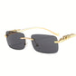 Retro Cheetah Rimless Glasses