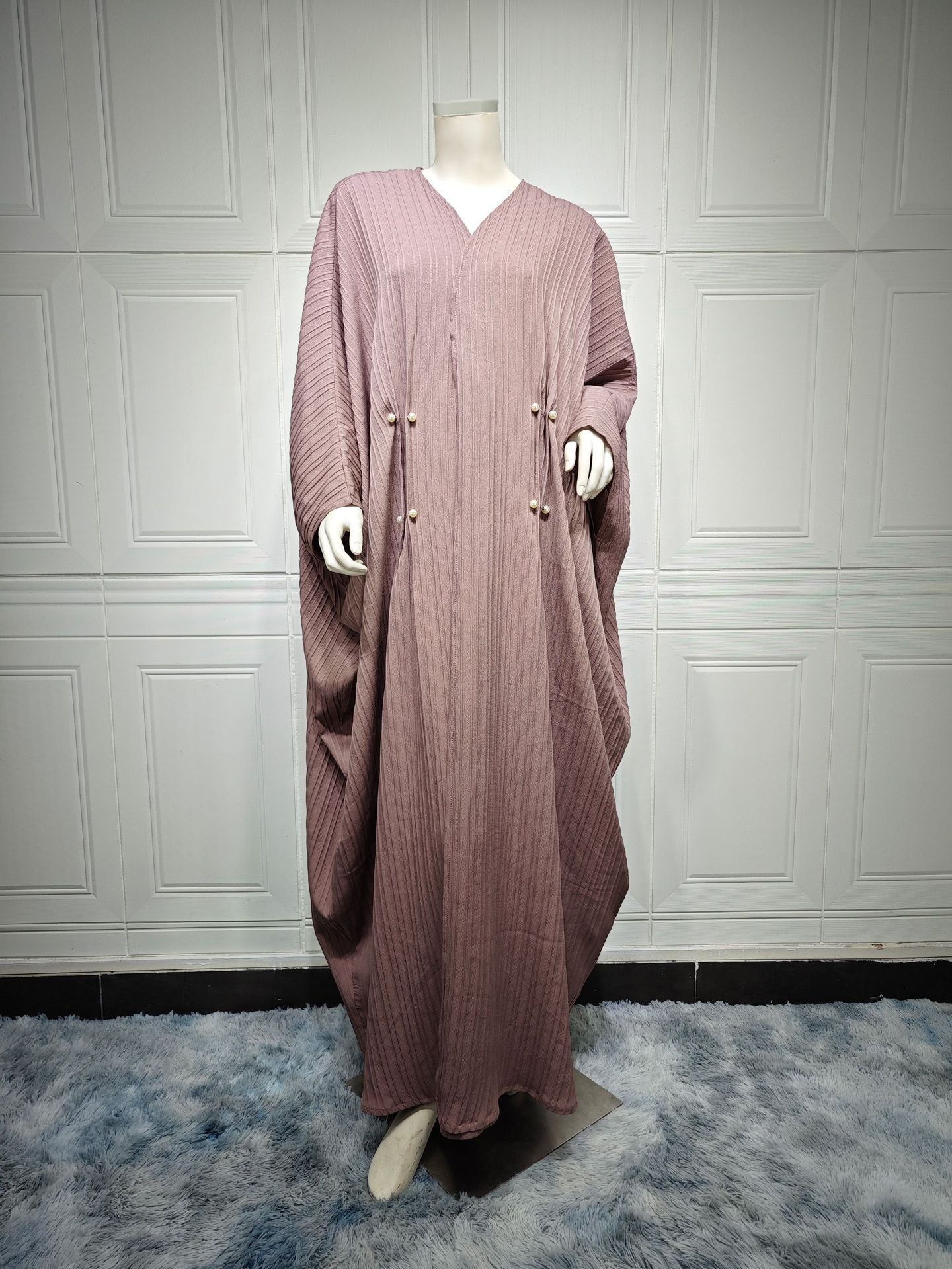 Striped Plus-Size Abaya