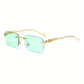 Retro Cheetah Rimless Glasses