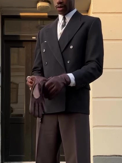 Black Double-breasted Men's Blaze