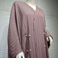 Striped Plus-Size Abaya