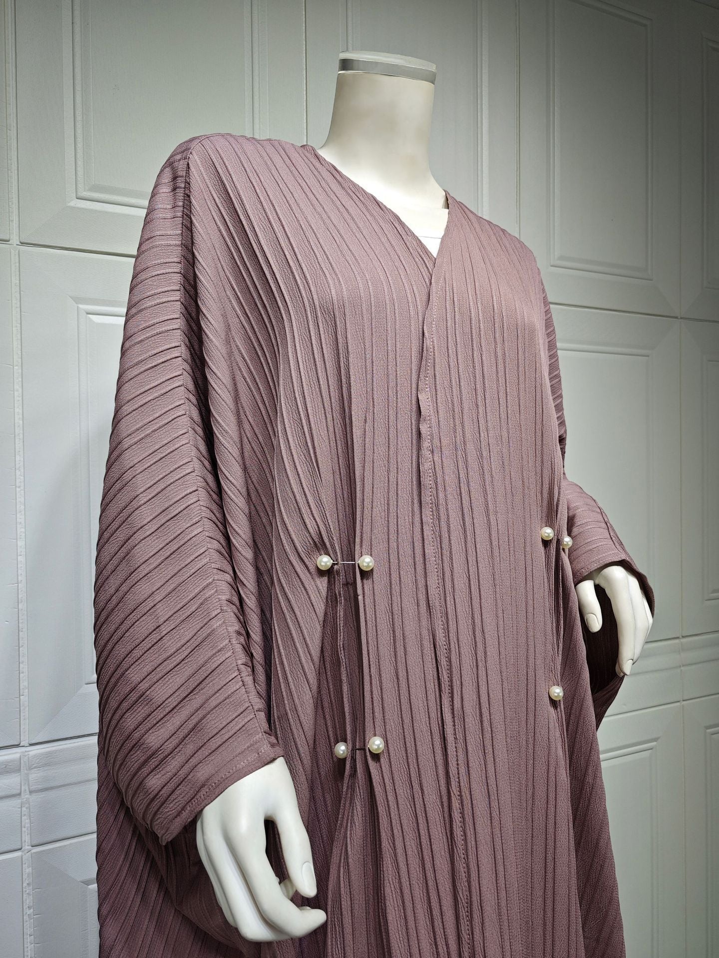 Striped Plus-Size Abaya