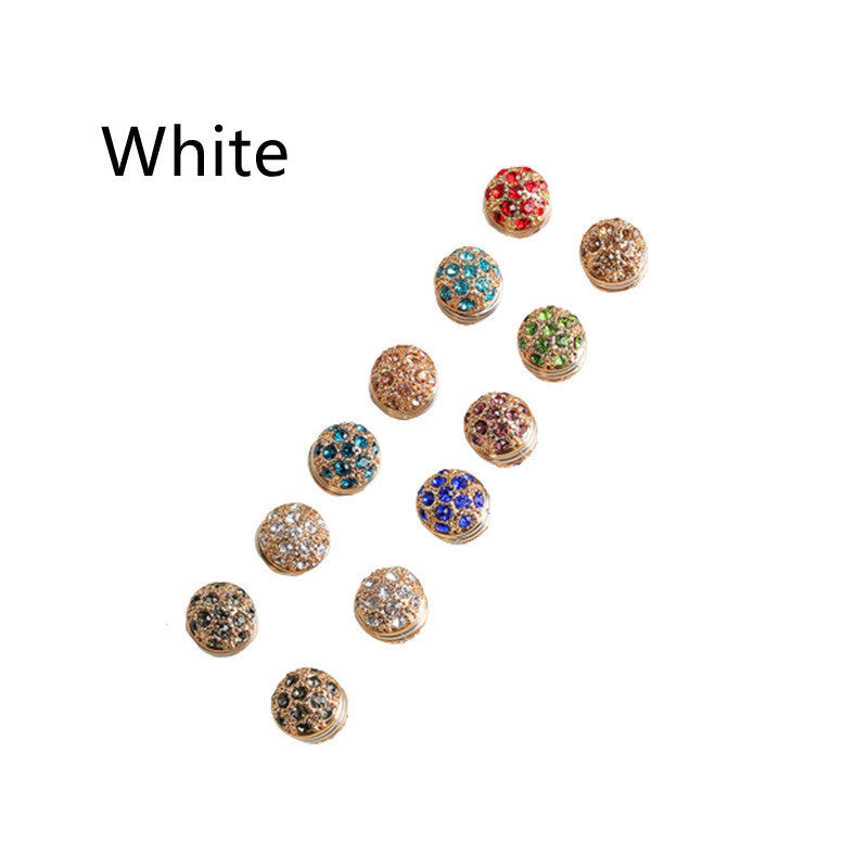 Alloy Diamond Magnetic Buckle Corsage Silk Scarf