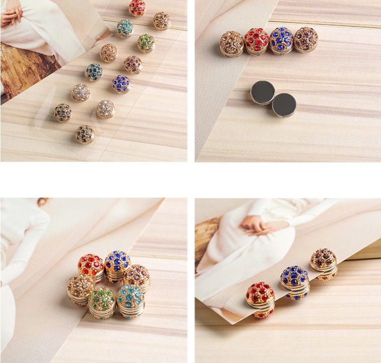 Alloy Diamond Magnetic Buckle Corsage Silk Scarf