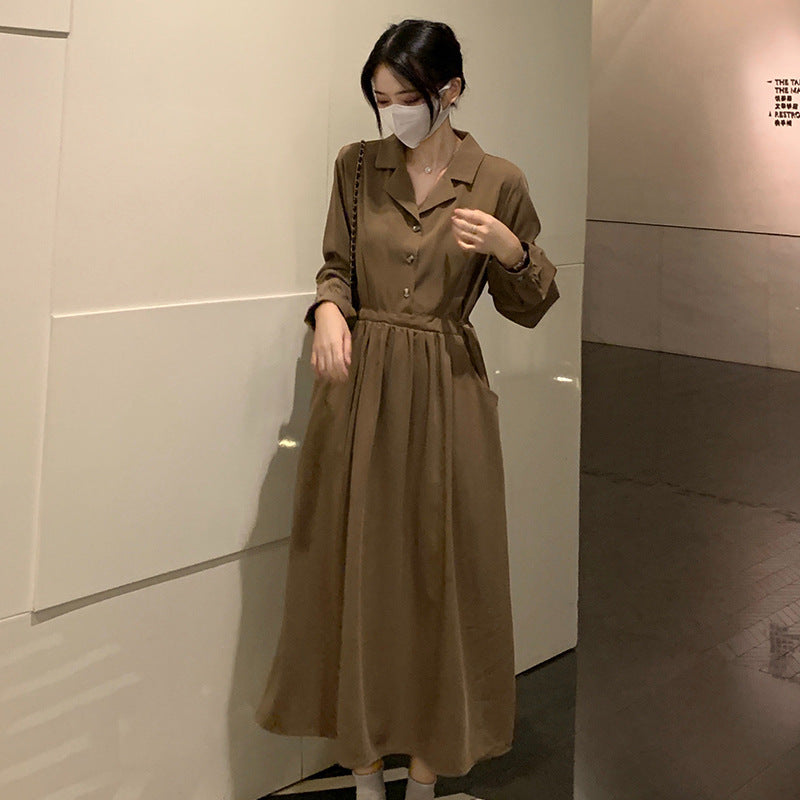 French Style Long Sleeve Black Dress Women