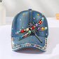 Rhinestone Dragonfly Denim Dad Hat