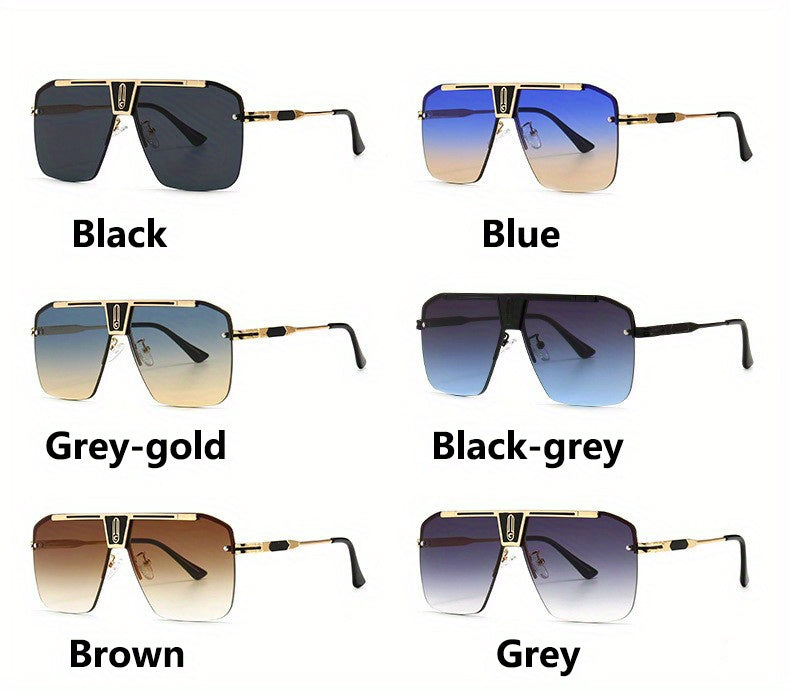 Oversized Rimless Stainless Steel Glasses