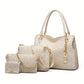 4-Piece Faux Leather Handbag Set