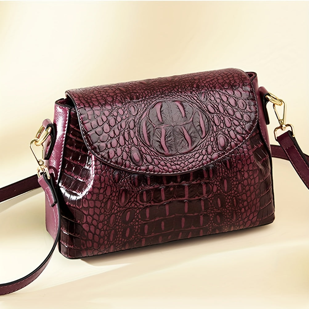 Crocodile Pattern Crossbody Bag