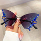 Y2K Rhinestone Butterfly Sunglasses
