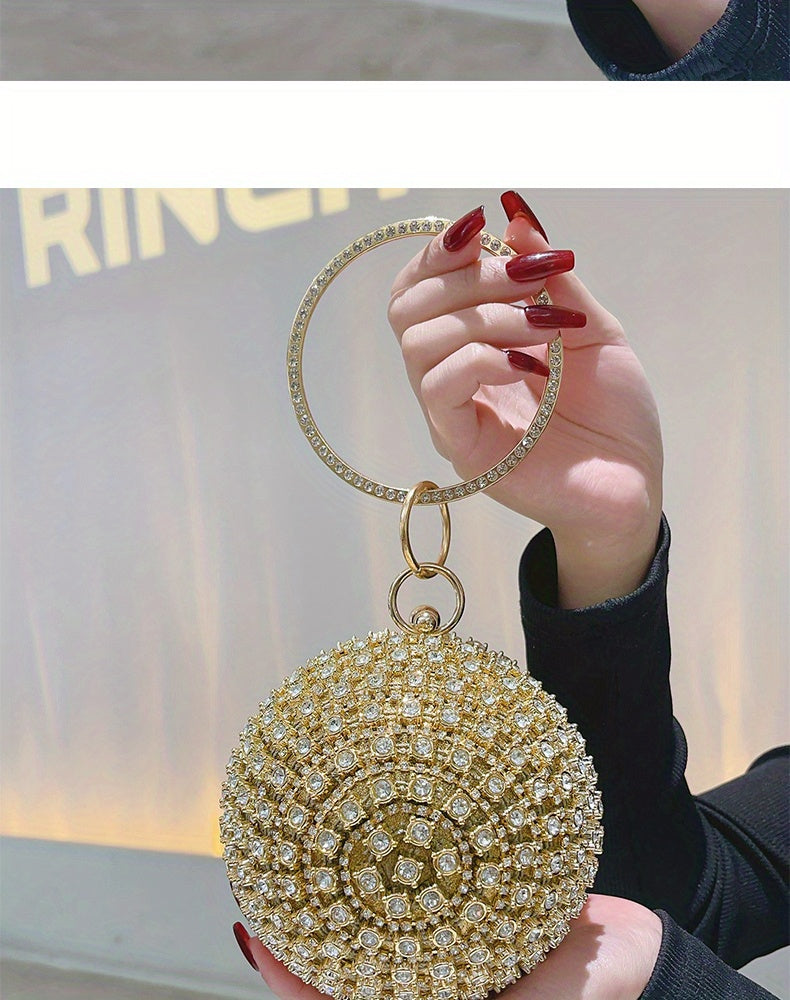 Rhinestone Ball Clutch