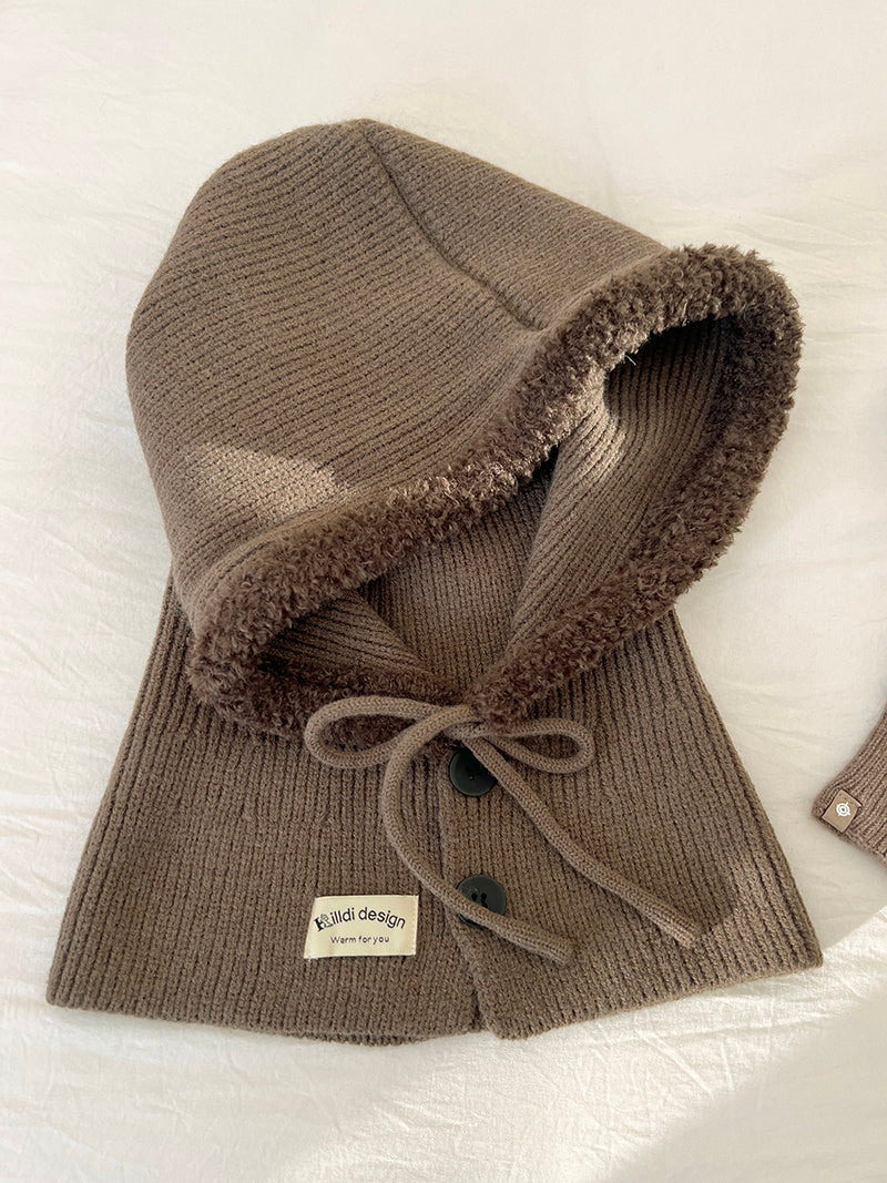 Ice Man Design Fashionable Snow Hat Balaclava Knitted Drawstring