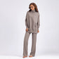 Women’s Solid Color Knitted Two-Piece Sweater Set