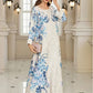 Elegant Floral Print Long Sleeve Abaya Dress