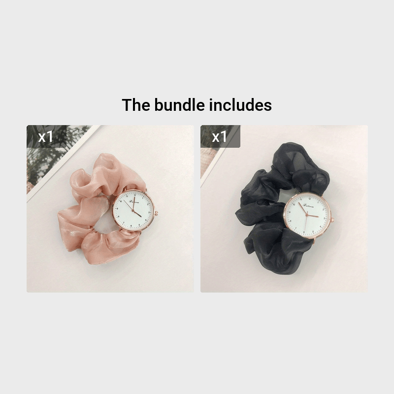 Sparkling Satin Strap Quartz Watch
