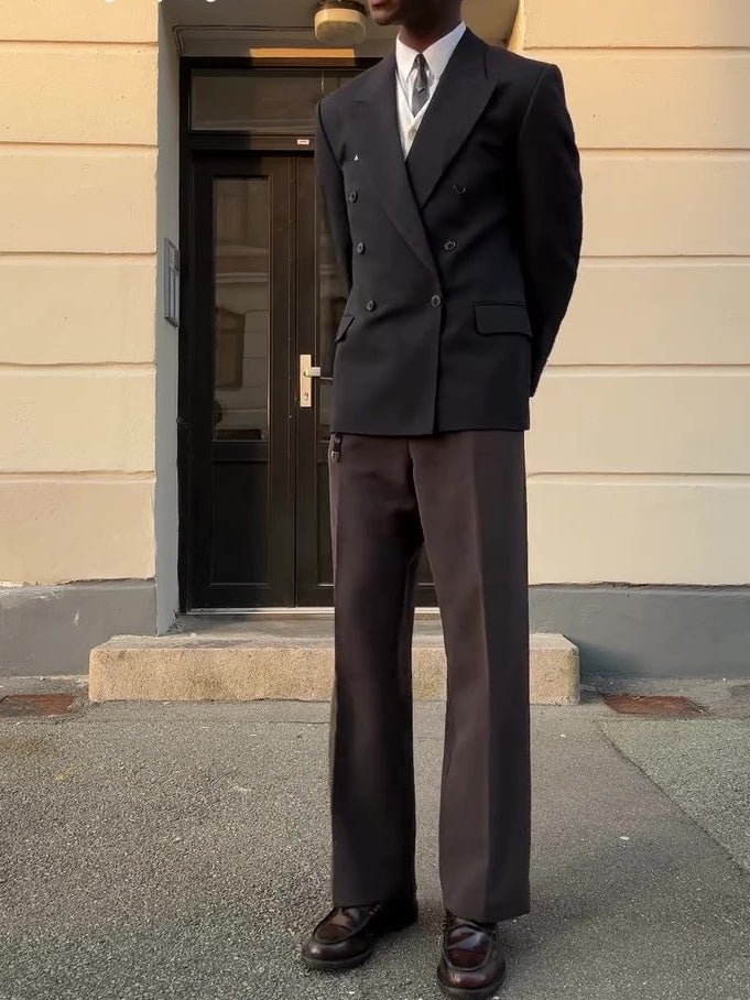 Black Double-breasted Men's Blaze