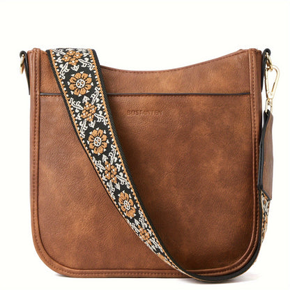 Vegan Leather Hobo Crossbody Bag