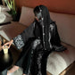falah black embroidered abaya
