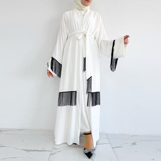 Ethnic Abaya Coat Tassle Fashion Dress