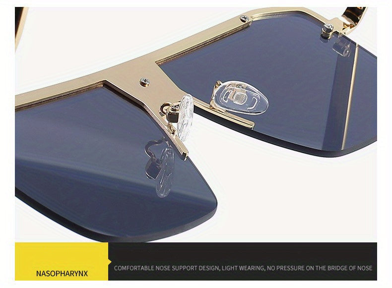 Oversized Rimless Stainless Steel Glasses