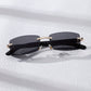 Gradient Rectangular Rimless Sunglasses
