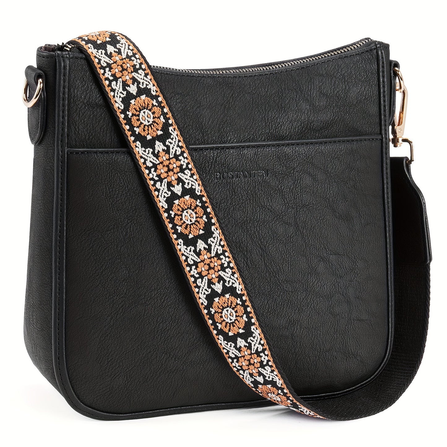 Vegan Leather Hobo Crossbody Bag