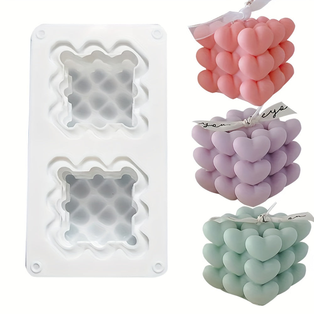 Heart-Shaped Silicone Candle Mold