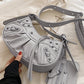 Rivet Heavy Industry Pleated Shoulder Underarm Bag Messenger Bag