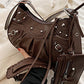 Rivet Heavy Industry Pleated Shoulder Underarm Bag Messenger Bag