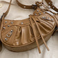 Rivet Heavy Industry Pleated Shoulder Underarm Bag Messenger Bag