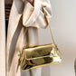 Fashion patent leather ladies baguette texture glossy underarm shoulder bag