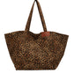 New leopard print canvas tote large capacity portable commuter bag