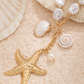 Ocean-style shell conch tassel multi-layer necklace, stacked soft clay starfish necklace