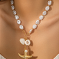 Ocean-style shell conch tassel multi-layer necklace, stacked soft clay starfish necklace