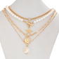 Ocean-style shell conch tassel multi-layer necklace, stacked soft clay starfish necklace