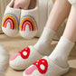 Christmas Valentine's Day Cute Mushroom Cotton Slippers Indoor Home Plush Warm Slippers