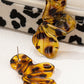 Fashionable and personalized acrylic leopard leaf flower earrings