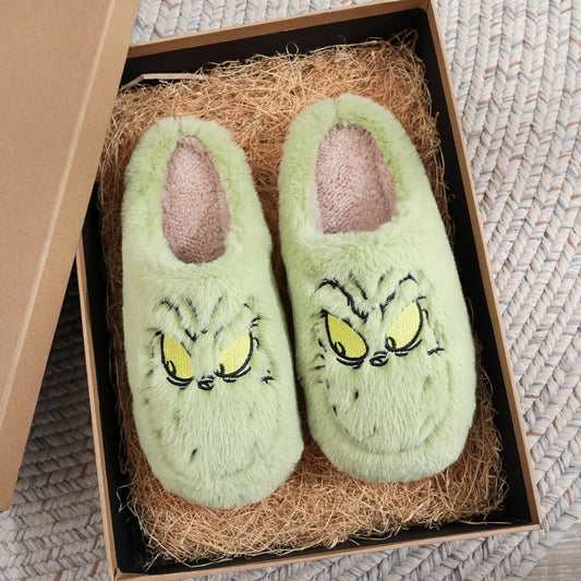 Christmas Green Cotton Slippers